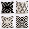 Geometric Black And White Patterns Throw Pillow Cover With Short Plush Print For Living Room Sofa Decoration Cushion Cover
