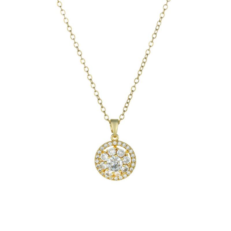 Rotating Fortune Necklace Set Women Fashion Luxury Choker Earrings Ring Jewelry