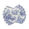 French Toile De Jouy Placemats Sets of 4 Waterproof Heat Resistant Linen Table Mats for Home Party Dining Table Decor 12x18 Inch