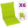 Day and Night - Day and Night Garden Chair Cushion Low Backrest 6 Pcs Light Green Oxford Fabric