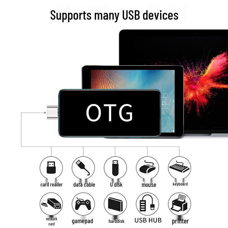 USB Type-C To USB 2.0 Adapter for Mobile Phones, Mice, Keyboards, and USB Drives