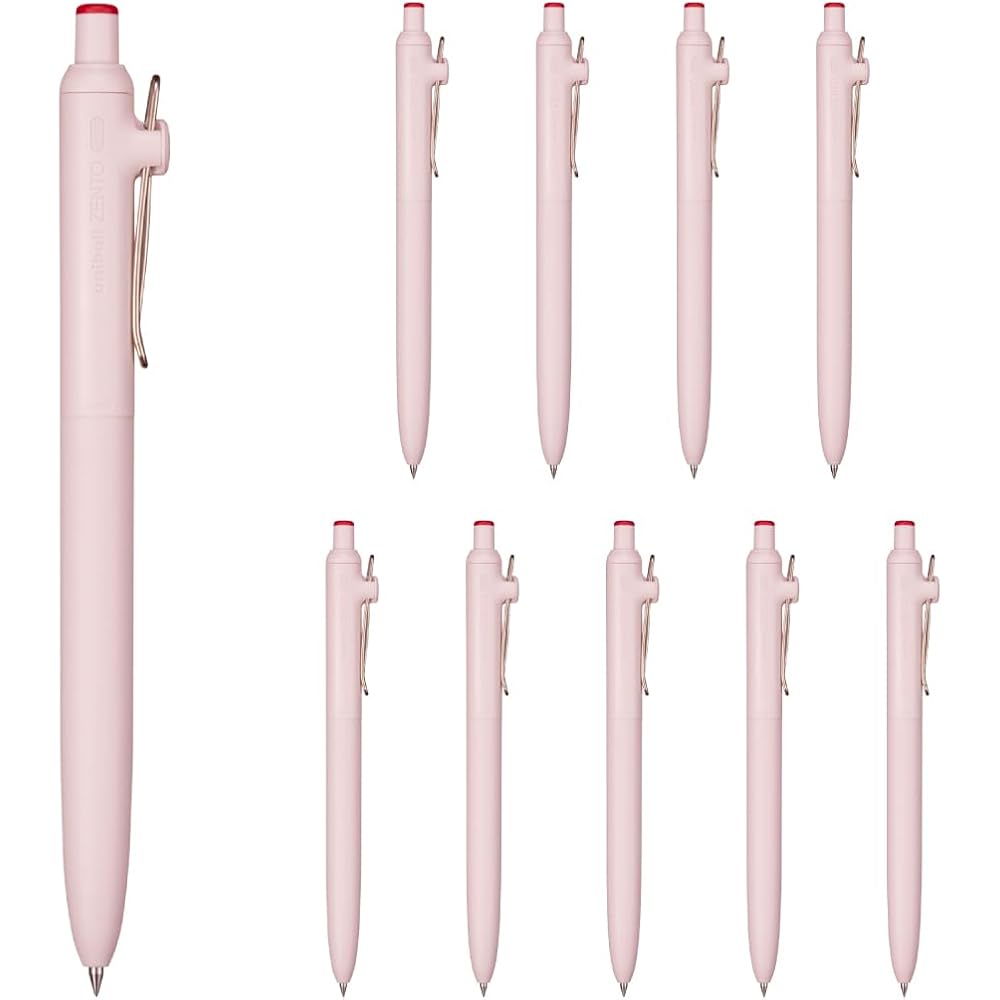 Mitsubishi Pencil Water-based Ballpoint Pen Uniball Zento Basic 0.38 Red 10 Pack UBNZS38.15 10P