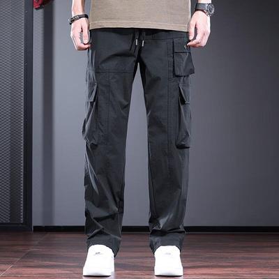 Men's Ice Silk Loose Straight Cargo Pants