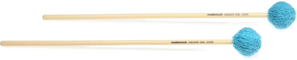 Malletech Marimba Mallet Escape Ten Series [EX5R] PHAT Bass, Handle: Rattan, Hardness: Soft, Color: Blue