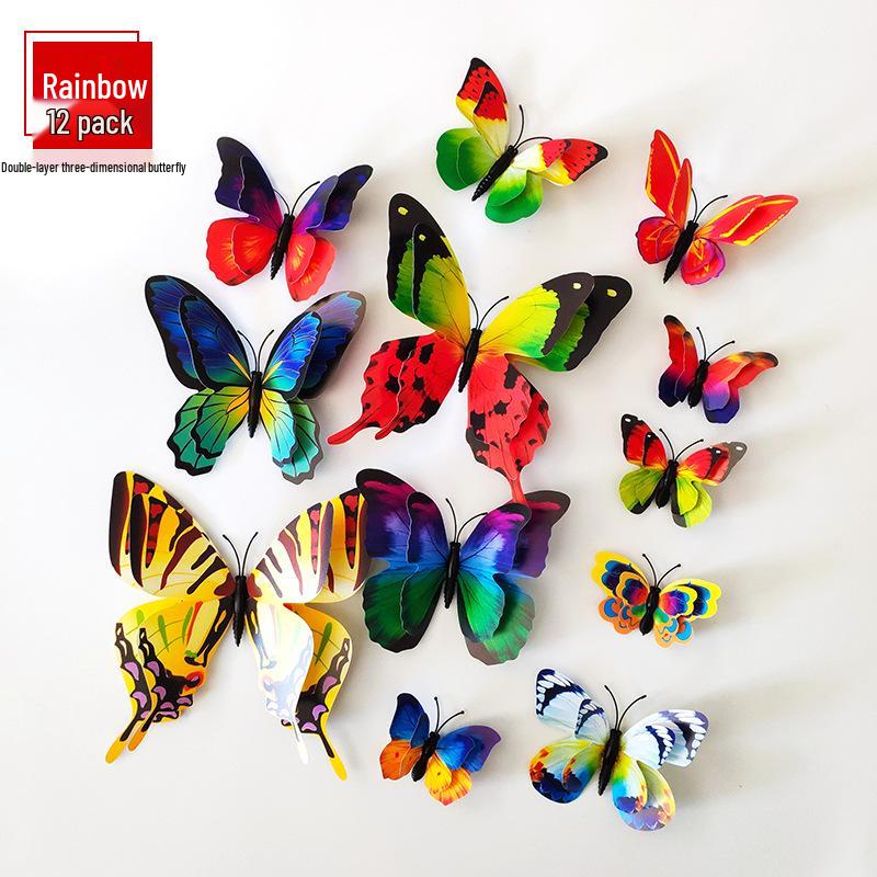 3D Double-Layer Butterfly Wall Stickers for Home Decor