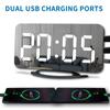 Digital Alarm Clocks LED Electronic Clock Desk/ Wall Clocks for Bedroom Living Room Office Large Display Mirror Surface Niditon