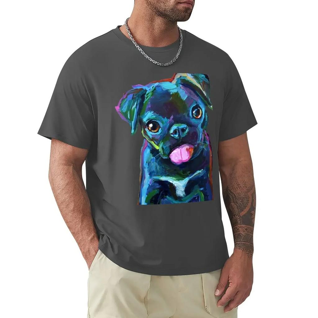 CUTE BLACK PUG PUPPY T-Shirt sweat plus size tops plain t shirts shirts graphic tees cute clothes clothes