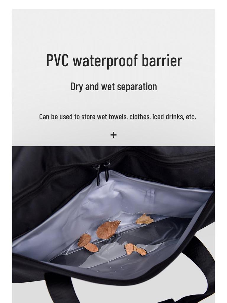 Men's Large Capacity Gym Bag with Shoe Compartment - Versatile Travel and Sports Crossbody Barrel Bag