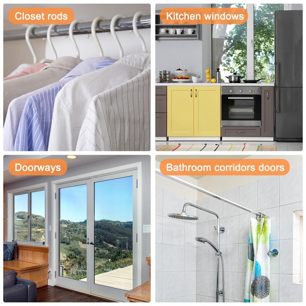 Uxcell Tension Curtain Rod Adjustable Diameter White Spring Tension Rod for Doorway Kitchen Telescoping Tension Rod No Drilling Required 39-75" 0.51"