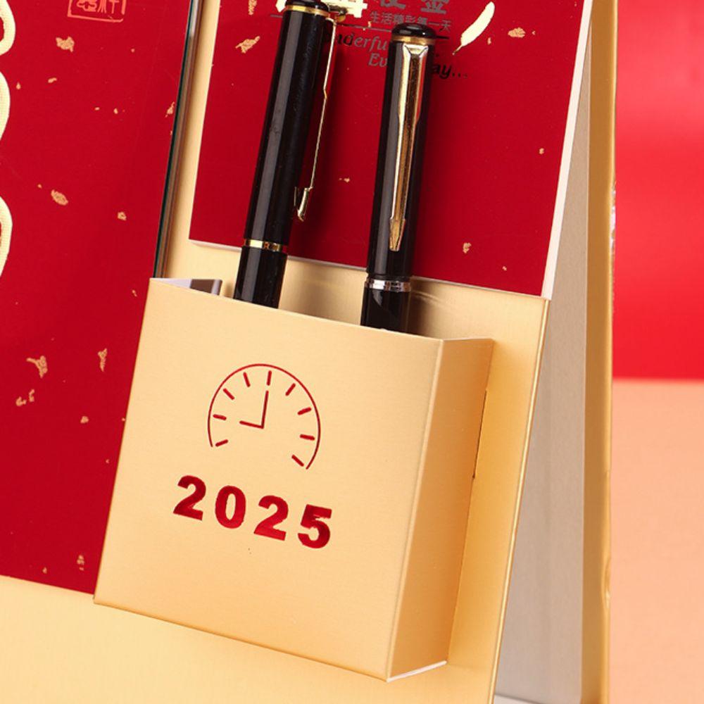 with Note 2025 Monthly Desktop Calendar Red Hot Stamping Daily Planner Calendar  Business Gifts