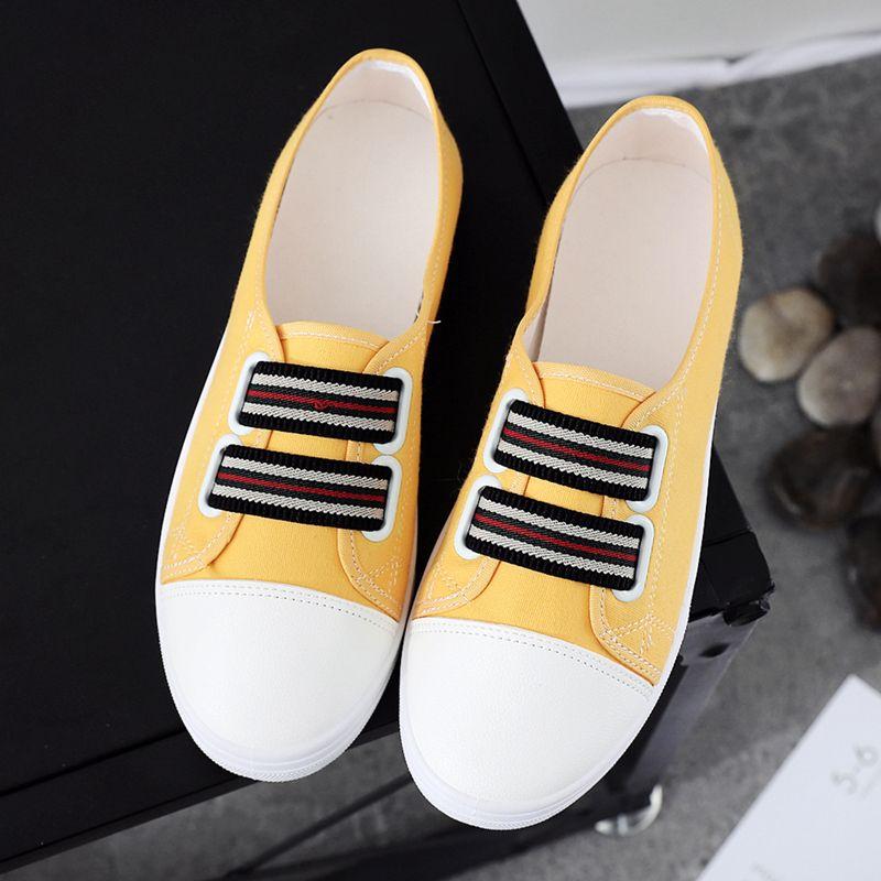 Women's Casual Canvas Sneakers Fashion Platform Low-top Women Single Shoes Flat Bottom Female Canvas Shoes