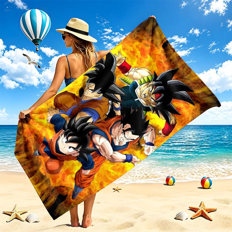 Dragon Ball Beach Towel Quick Dry Soft MicrofiberSand Resistant Oversized Cabana Bath Sheet for Swimming Pool Travel Gift