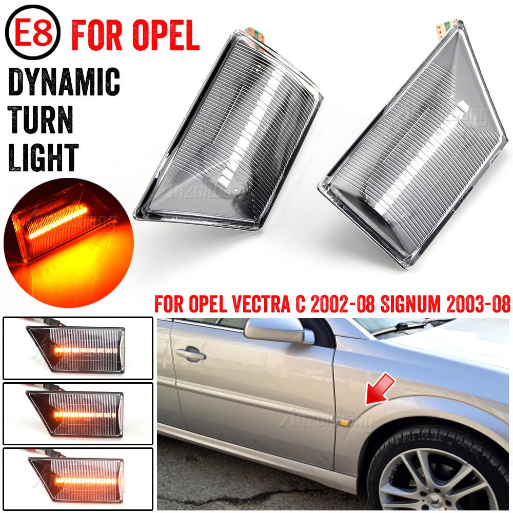 2Pieces LED Dynamic Turn Signal Lights For Opel Vectra C 2002-2008 Signum 2003-2008 Side Marker Fender Lamp Blinker Indicator