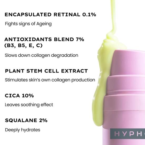 Hyphen 0.1% Retinal Reset Serum Pro | 30% More Effective Than Retinol Serum| Advanced Anti Ageing Face Serum | Boosts Collagen, Hydrates -30 Ml