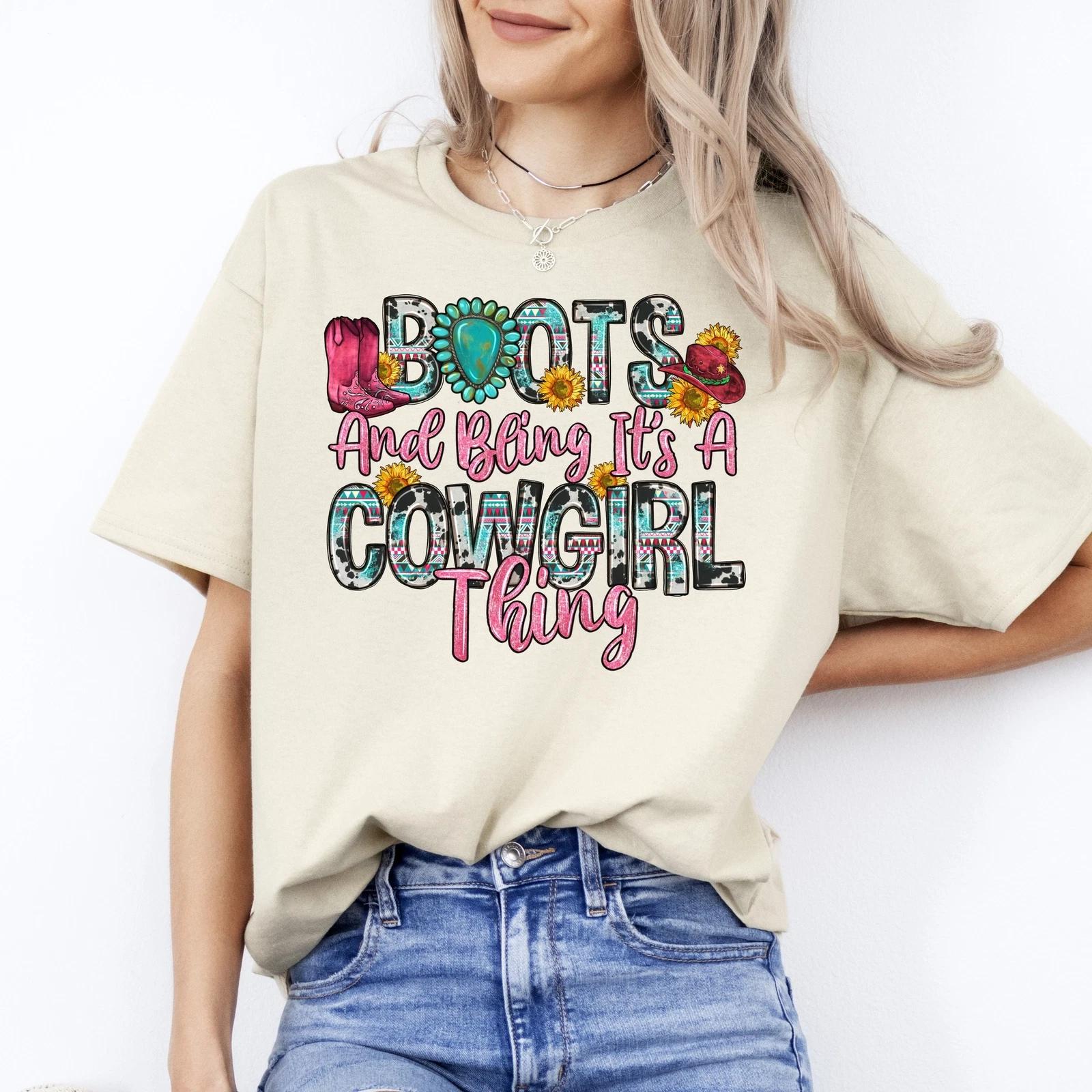 Boots and bling it s a cowgirl thing T-Shirt Texas Western cowgirl Unisex tee Sa S