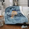 Football Messi Personalized Name Blanket Throw Customizable Blanket Comfortable Great for Picnics Couch Office Chair Sofa All-Season Use