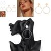Elegant Oversized Circle Earrings Alloy Metal Chic Minimalist Big Hoops