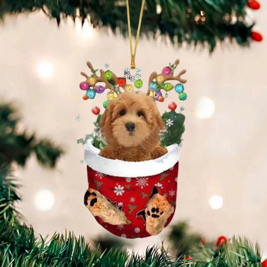 Vánoční stromeček závěsný oboustranný neblednoucí přívěsek Vtipné punčochy Design Tiskové kouzlo Ornamenty