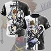 Anime Gra Kingdom Hearts Koszulki Cosplay Nadruk 3D Unisex Koszulka Męska Damska Krótki Rękaw Harajuku Oversize Męski Top z Postaciami z Kreskówek