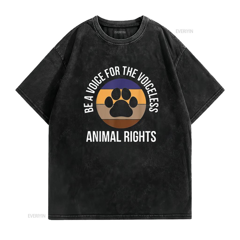 Be A Voice For The Voiceless Animal Rights Mens T Shirt Black 4X Large vintage Washed fashion Comfortable Stretched Breathable