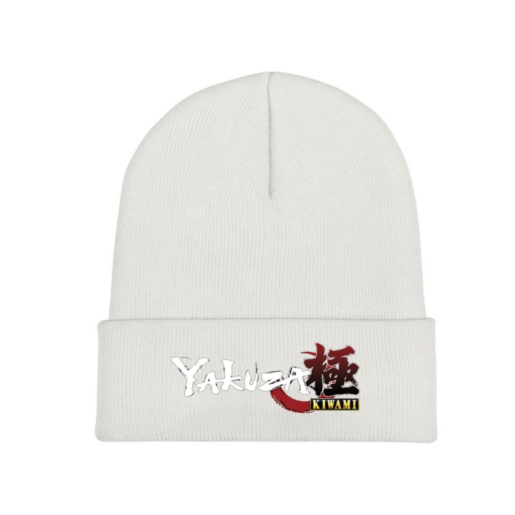 Yakuza Kiwami Örme Kapaklar kadın Unisex Skullies Beanies Kış Şapka Japonya Ejderha Gangster Video Oyunu Hip Hop Kavun Kap
