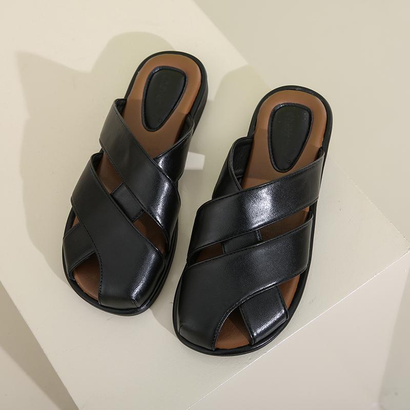 Fashion CRLAYDK Vintage Slide Sandals for Women with Soft Footbed and Strap Fashion Closed Toe Slip On Ladies Walking Casual Slippers