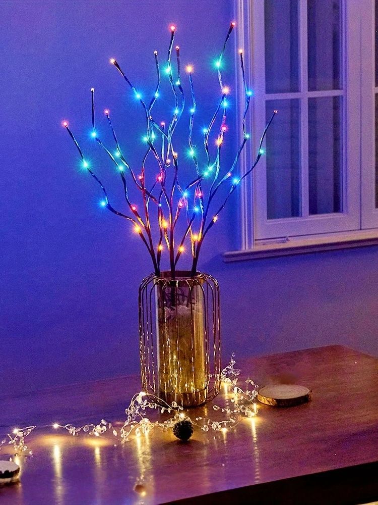 1pc Branch Lights 20 LED Fairy Lights Willow Branches Battery Operated for Home Bedroom Inside Outdoor Decoration