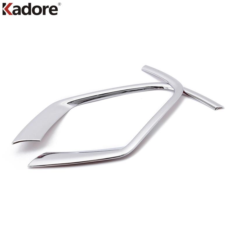 For Jeep Compass 2017 2018    Chrome Front Fog Light Lamp Cover Trim Foglight Eyebrow Eyelid Trims Car Accessories