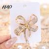 Bow Brooch Pin Sparkling Rhinstone Brooch, Retro Alloy Lapel Pin, Metal Badge Women Jewelry Accessories for Suit Dress Coat Scarf Elegant