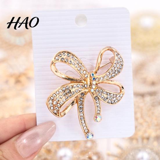 Bow Brooch Pin Sparkling Rhinstone Brooch, Retro Alloy Lapel Pin, Metal Badge Women Jewelry Accessories for Suit Dress Coat Scarf Elegant