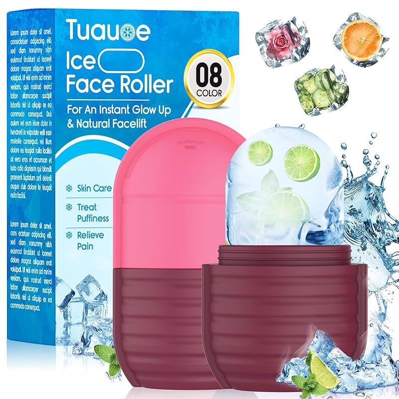 

1Pcs Ice Roller for Face, Ice Face Roller, Reusable Silicone Ice Mold for Face, Facial Beauty Ice Roller Skin Care Tools for Shrink Pores Anti Яскраво-рожевий