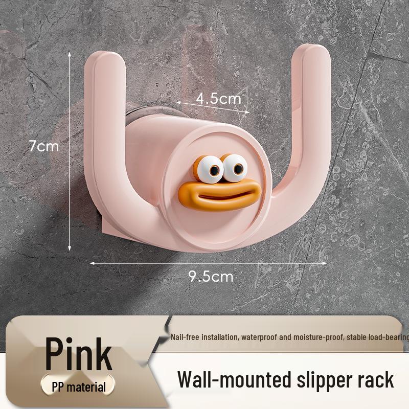 Wall-Mounted Slipper Rack, Nail-Free Adhesive Hanger for Shoe Storage & Draining