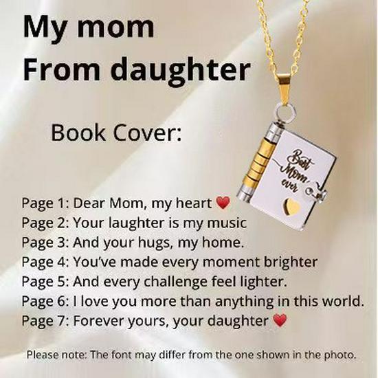 Engraved Titanium Steel Necklace - Fade-Resistant, Emotional Book Pendant, Women's Clavicle Chain Jewelry 