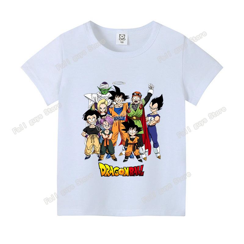 Dragon BallZ T-shirt for Children New Round Collar Clothing Kids Anime Short Sleeve Cute Cartoon Clothes Fashion Sunmer Top Gift