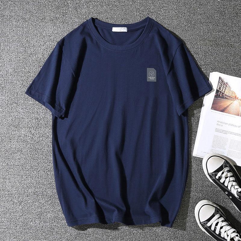 Men's Summer Casual Short Sleeve Men's Pure Cotton Breathable Plus Size T-shirt Men's Loose and Comfortable Round Neck Tee