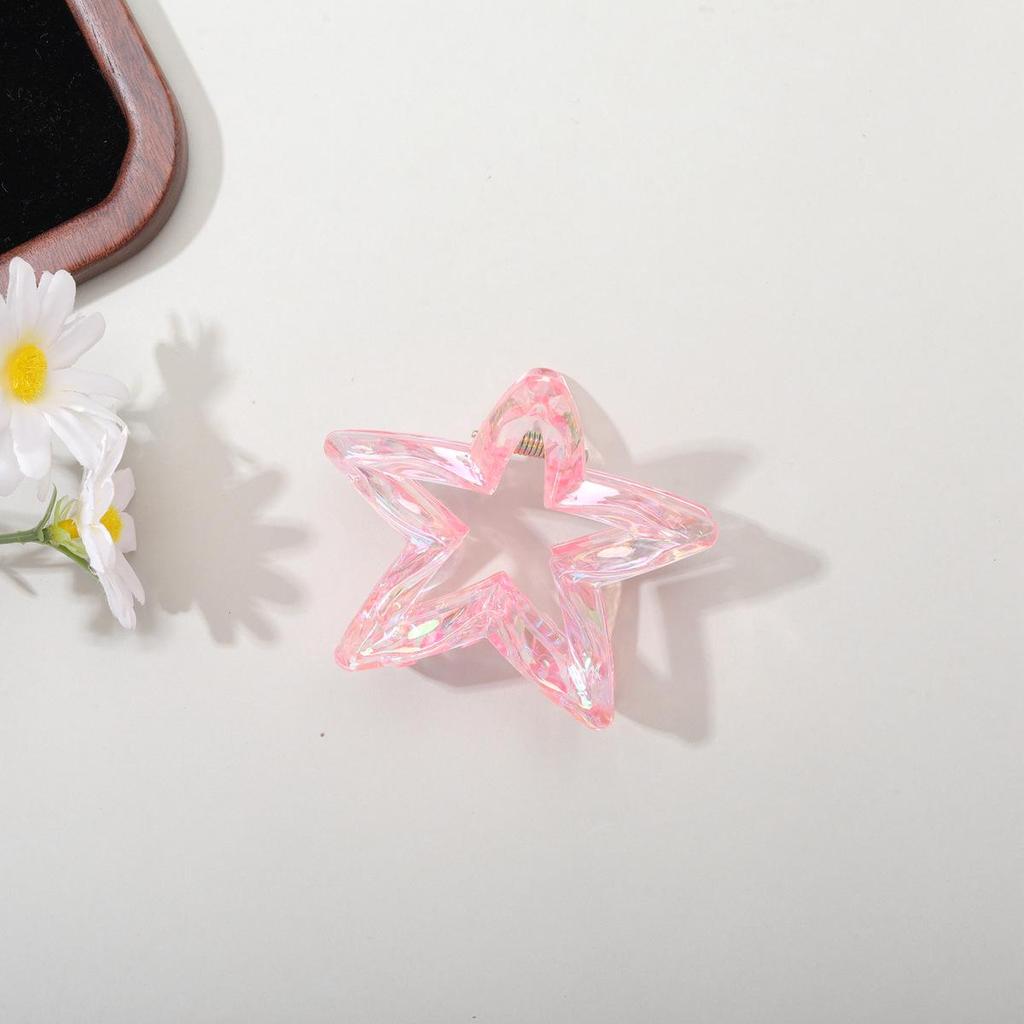 Bunte fünfzackige Stern-Haarklammer im koreanischen Stil, hochwertiges Temperament, vielseitiges Hai-Haaraccessoire für Frauen.