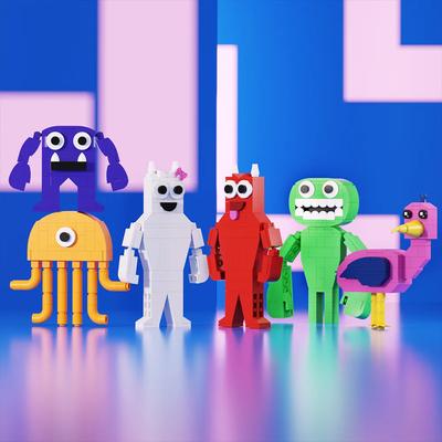 Kindergarten Monster Building Blocks Toys Garten of Banban Small Particle Building Blocks Assembling Children's Gifts