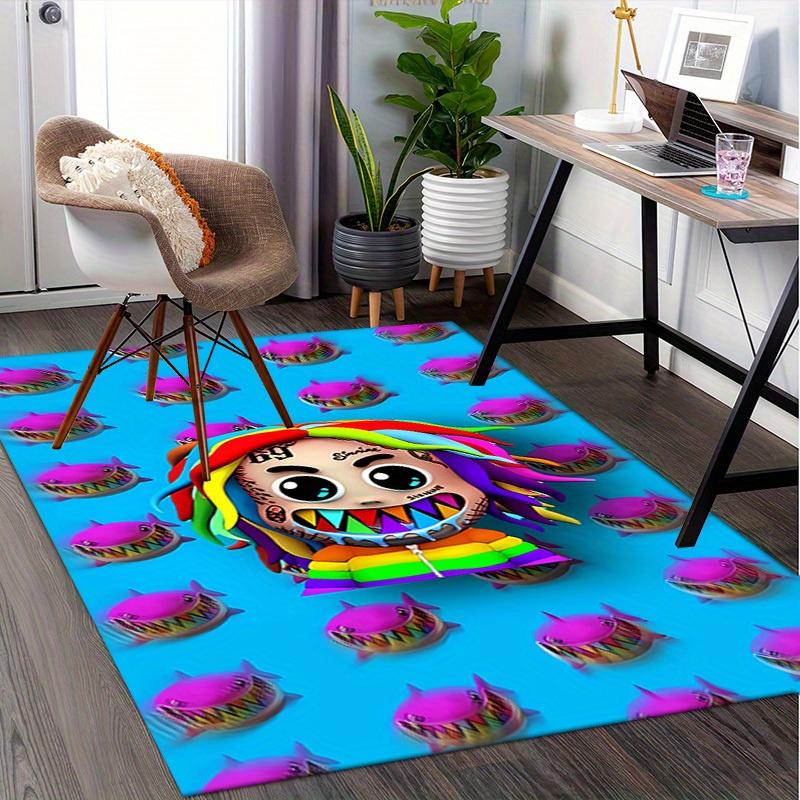 1pc 6ix9ine Tattle Tales Office Carpet Soft Polyester Non slip Machine Washable Indoor Carpet Living