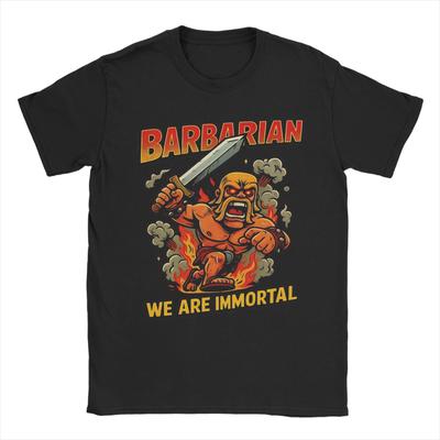 Unisexs Barbarian Clashes Royaleds T Shirt Pure Cotton Clothes Casual Short Sleeve O Neck Tees Printed Oversized Fashion TShirt