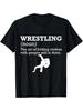 Funny Definition Wrestling Wrestler TShirt Casual Crew Neck Top with Geometric Pattern and Slight Stretch Fabric Perfect