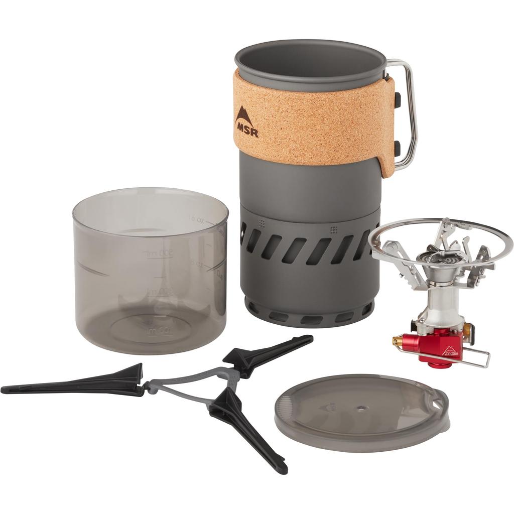MSR Switch lightweight backpacking and camping stove system.