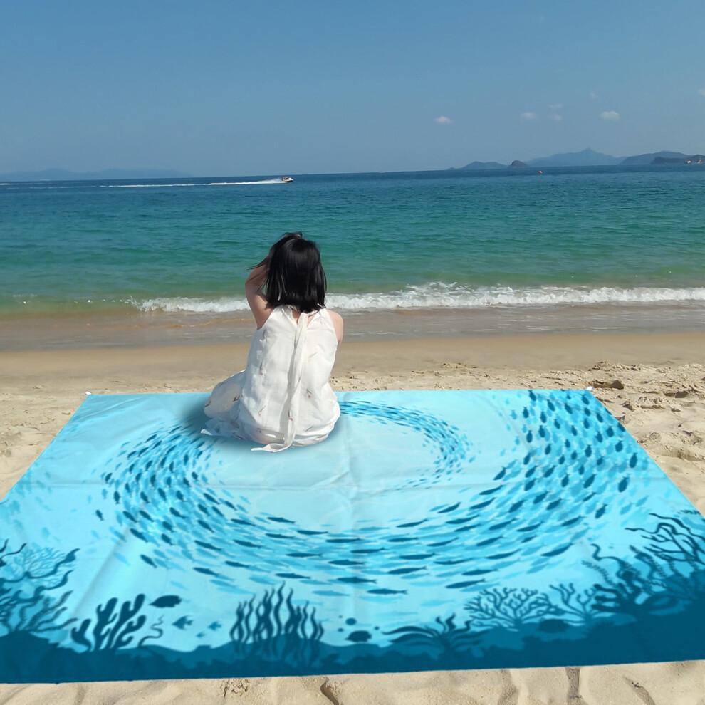 maxiaoxia Beach Mat, Sand-Free Waterproof Picnic Mat, Lightweight Foldable Camping Mat, Moist-Proof Floor Mat - compatible with outdoor use