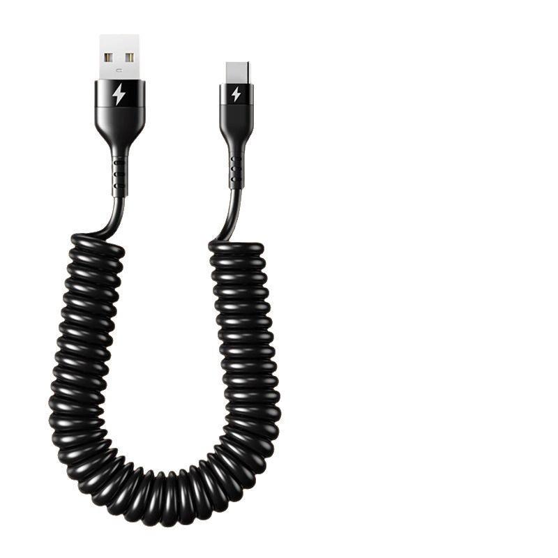 Spring Retractable Dual Type C To Lightning Cable for Huawei and iPhone 16