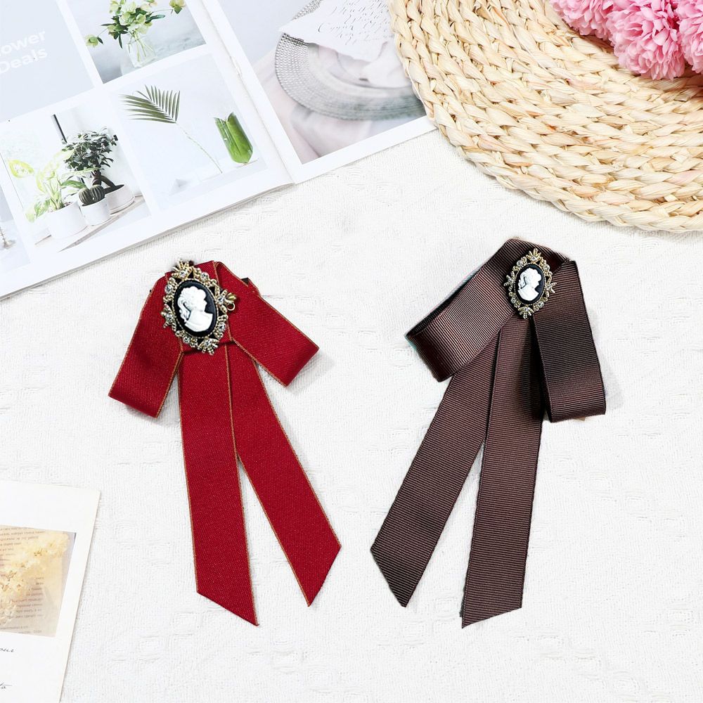 Shirt Multicolor Woman Bow Tie Brooch Bow Dress