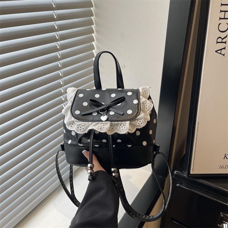 Schultasche Koreanisch klein frisch gepunktet Spitze Rucksack für Damenmode vielseitig neu Pendler Reise leicht kleiner Rucksack