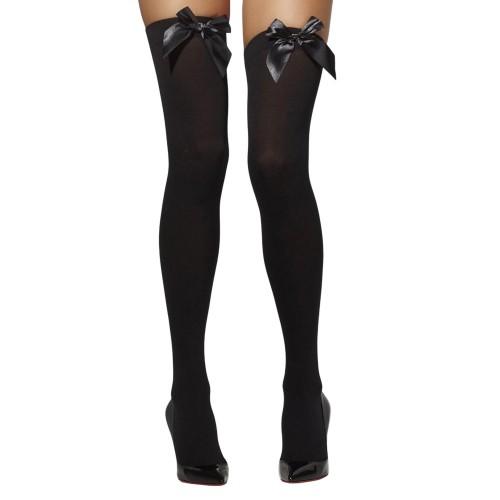 Smiffys Womens/Ladies Bow Opaque Hold Up Stockings