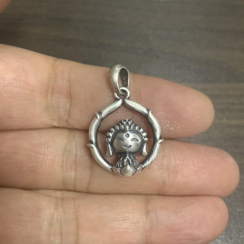 Real S990 Silver Men Women Lotus Buddha Pendant Retro Fashion Silver Lotus Necklace Pendant Jewelry Gift Without Chains