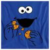 Sesame Street Unisex Adult Om Nom Cookie Monster Face Long-Sleeved T-Shirt