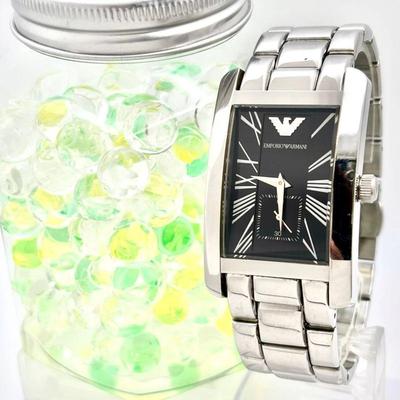 Used [New Battery] EMPORIO ARMANI Men's Watch Roman Small Second AR-0156