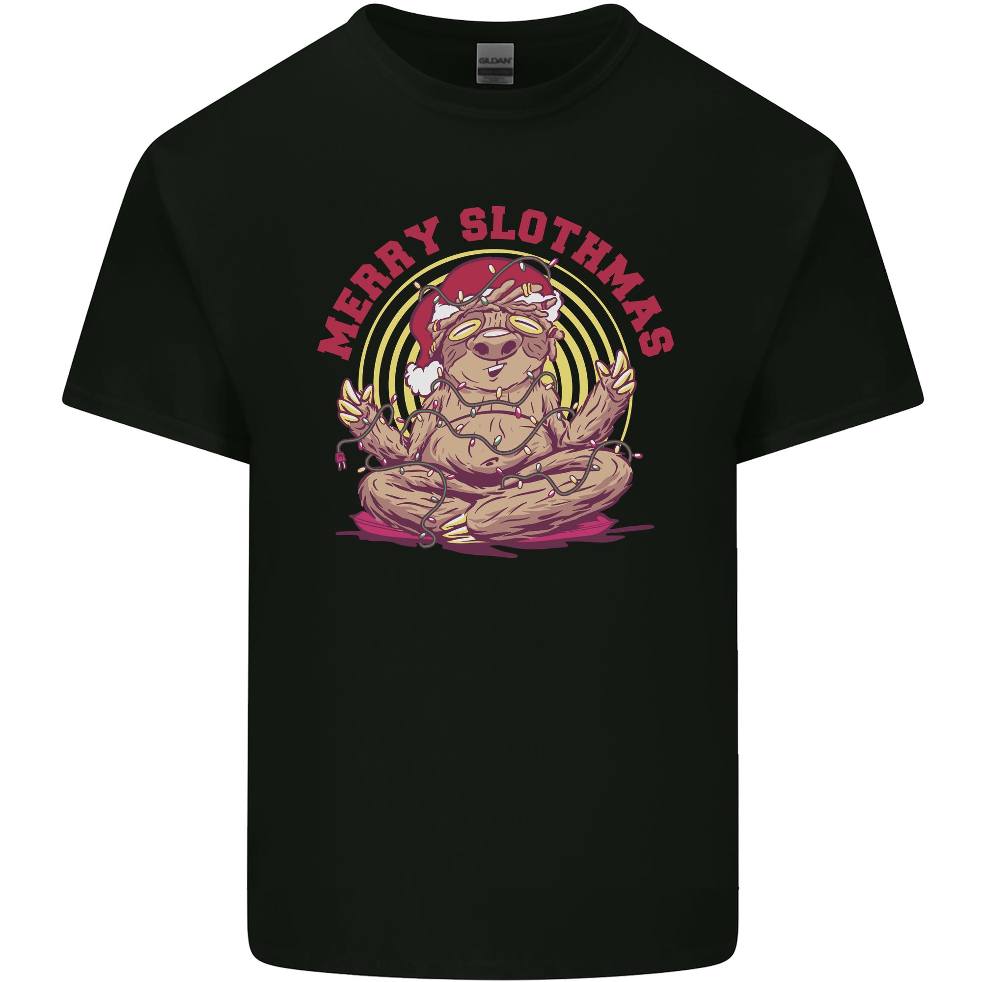 Merry Slothmas Funny Christmas Yoga Xmas Unisexs Light Cotton TShirt S